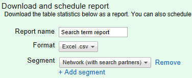Download a segmented search query report