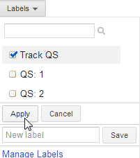 Apply the label Track QS to select keywords for quality score tracking